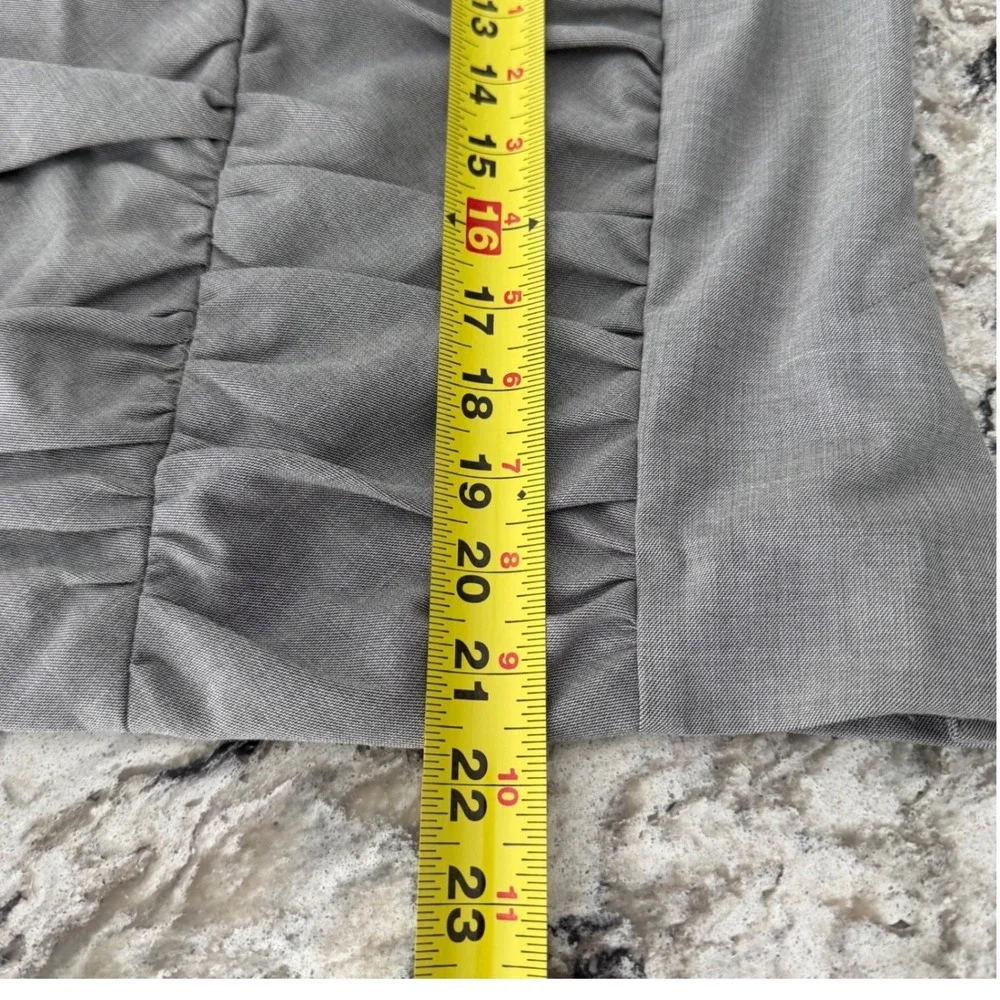 Cartonnier Anthropologie Pencil‎ Power Skirt Gray Ruched Tencel Blend Size 8